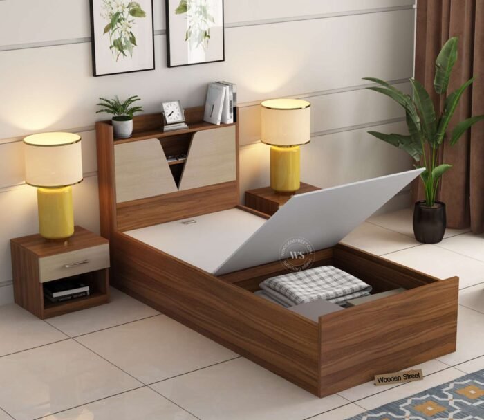 Single Bed – Compact Comfort with Side Table