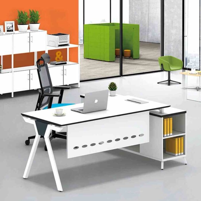 Manager Table – Professional Design with Side Rack